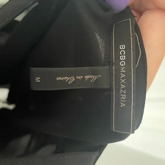 BCBGMaxAzria Cutout Neck Harness Collar High Low Slip Dress in Black - Picture 5 of 6